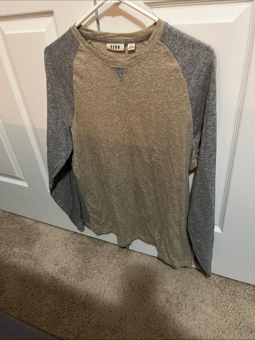 ROWM Gold & Gray Raglan Long Sleeve Tee